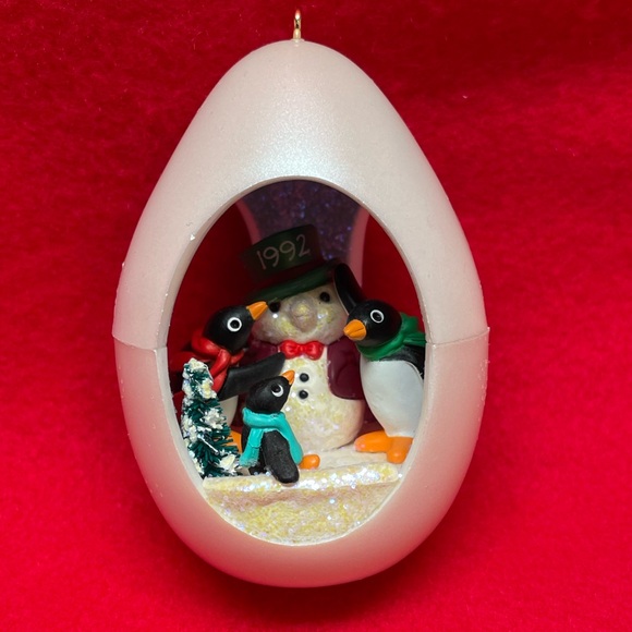Three Penguin and a Snowman Hallmark Ornament - Picture 1 of 10